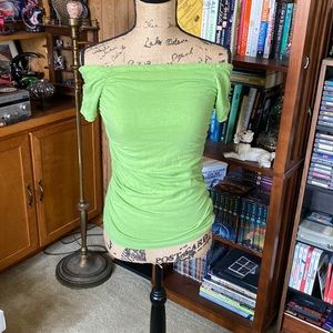 Y2K I Heart Next Era Off-the-shoulder Ruched Shirt